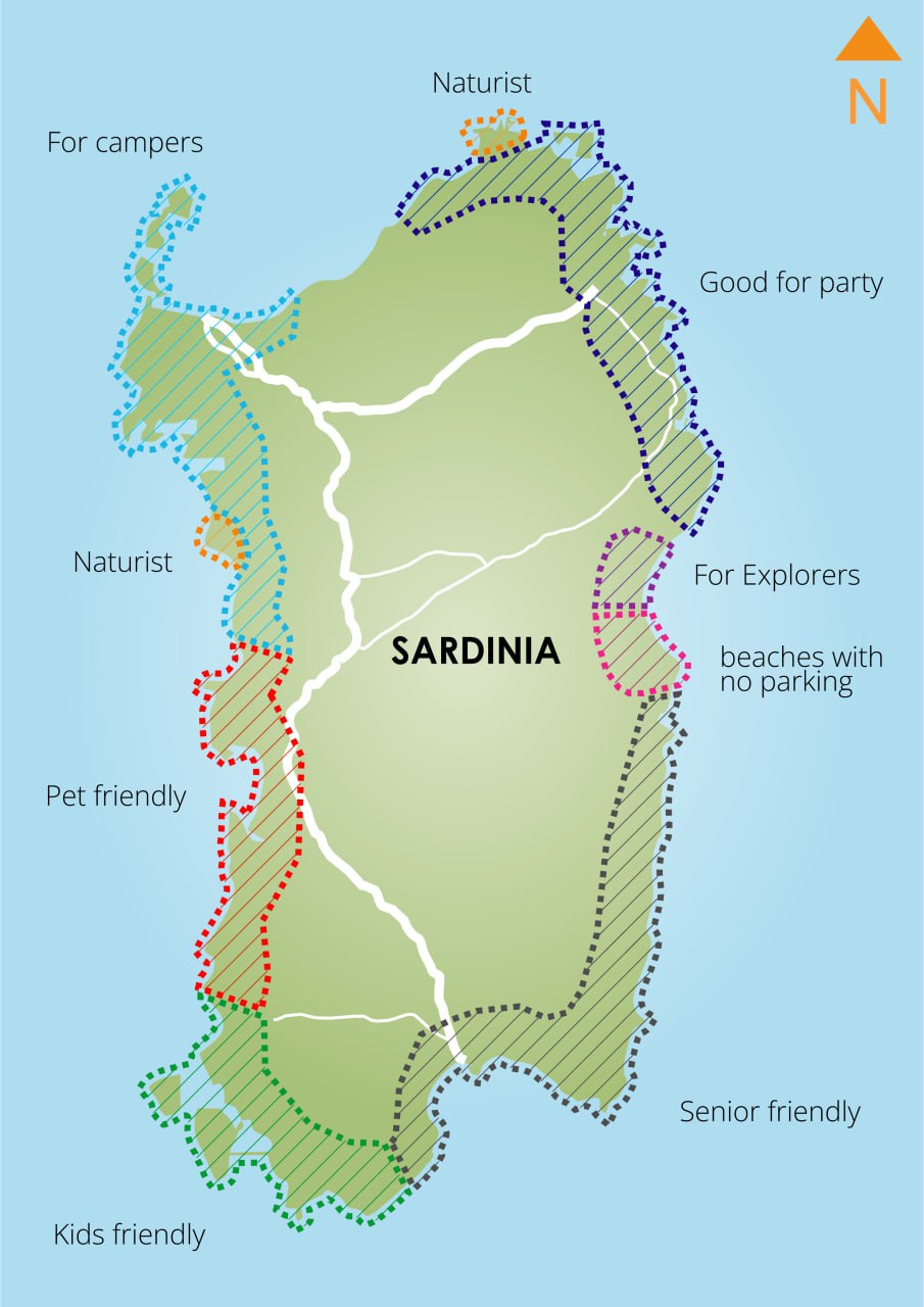 Karte von Sardinien