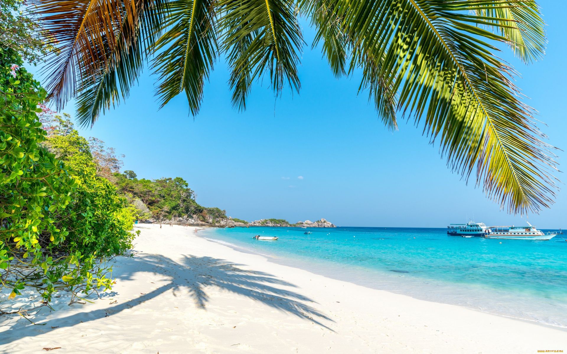 Foto von Eagle Strand mit lange, gerade küste